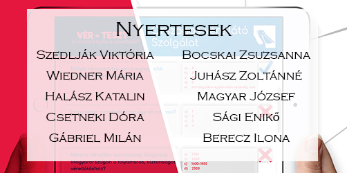 Vér-teszt Nyertesek